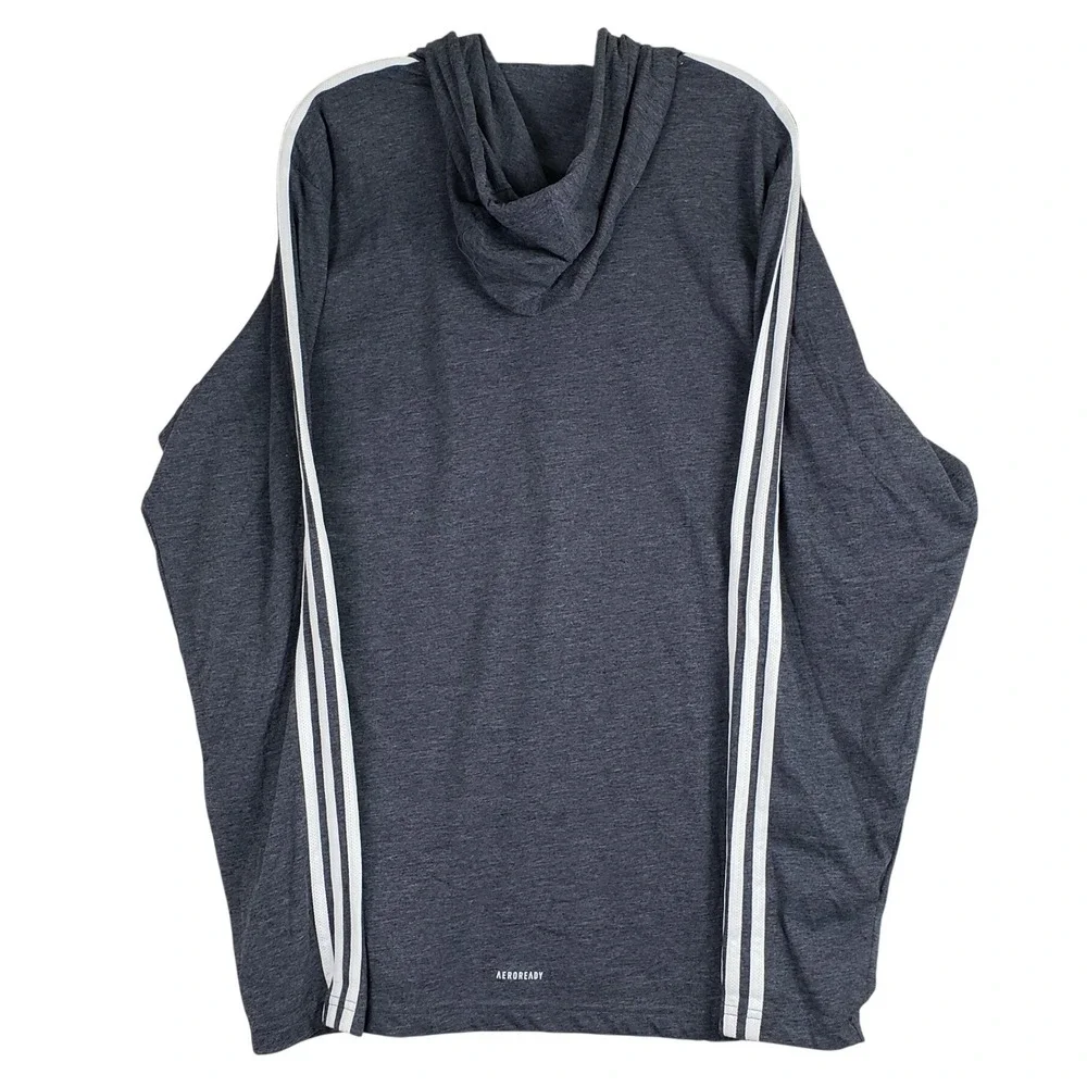 Adidas Aeroready Primegreen Hoodie Mens 2XL Grey Athletic Sportswear Gym